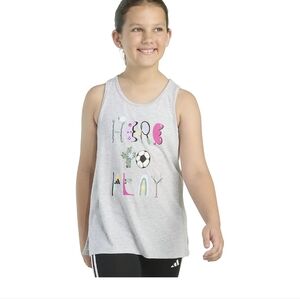 Adidas Girls' Racerback Heather Graphic Tank Top